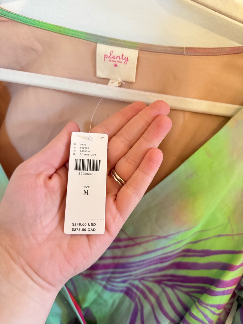 Anthropologie Plenty by Tracy Reese • NWT Puff-Sleeve Surplice Dress Size M - Picture 6 of 10